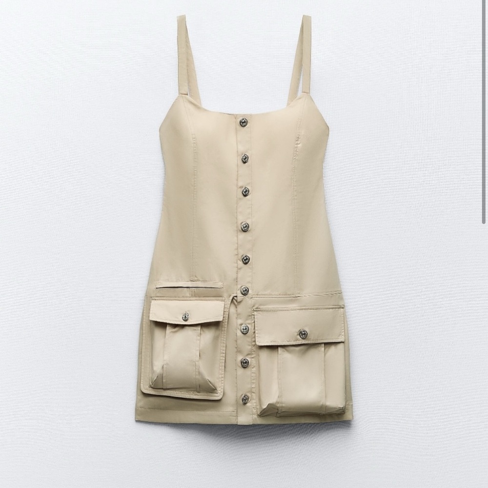 Zara Gabardine Pocket Dress - Picture 3 of 7